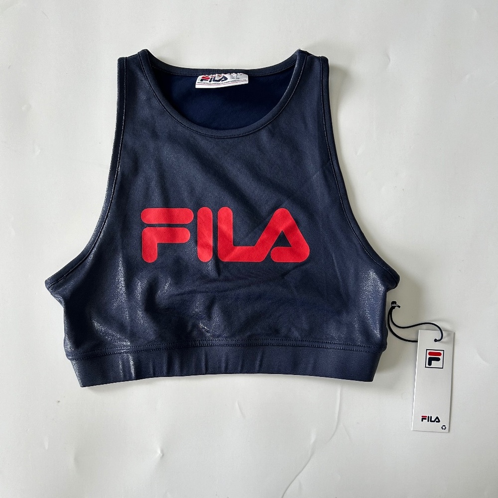 Women’s Fila Teagan Lamé Cropped Tank Top Size L NWT
